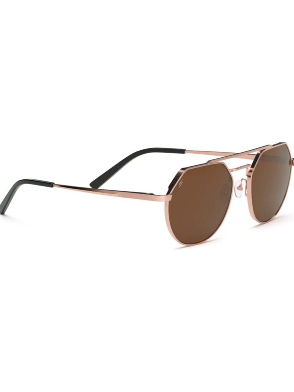 New Serengeti Unisex Sunglasses Gold Square Transparent Lens Metal Frame Shelby